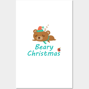 Beary Christmas | I Love Sleeping Gifts for Bear Lovers PJ Tshirt Posters and Art